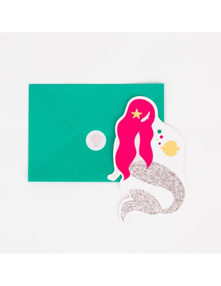 8 invitations sirenes - my little day