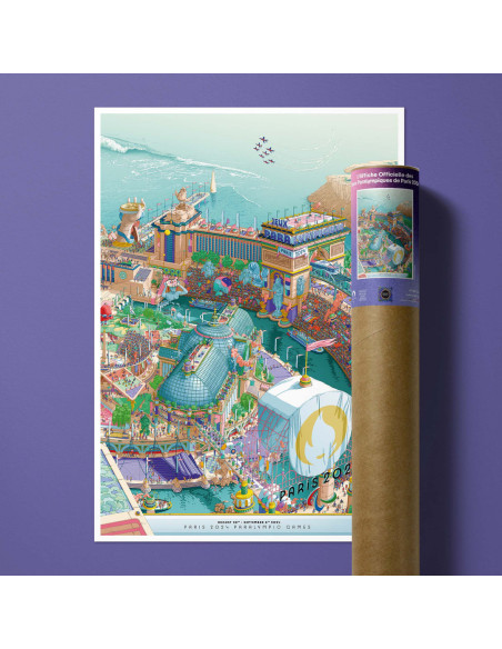 L’affiche officielle des jeux paralympiques de paris 2024 - couleur - 50x70 en tube