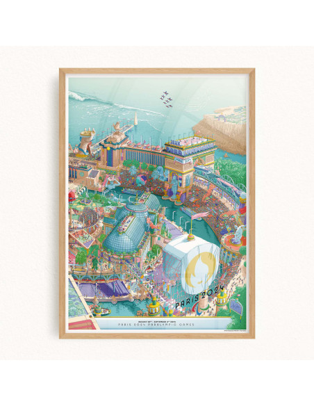 L’affiche officielle des jeux paralympiques de paris 2024 - couleur - 50x70 en tube