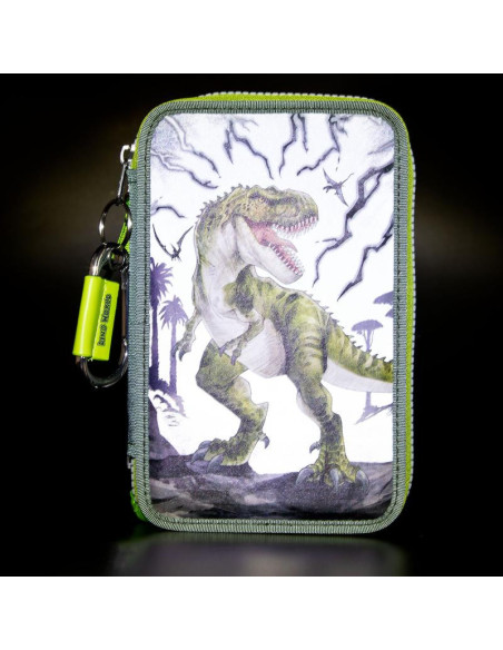 Dino world trousse 3 compartiment reflector