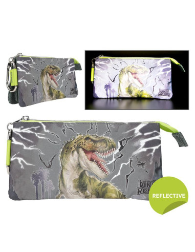 Dino world trousse à compartiment reflector
