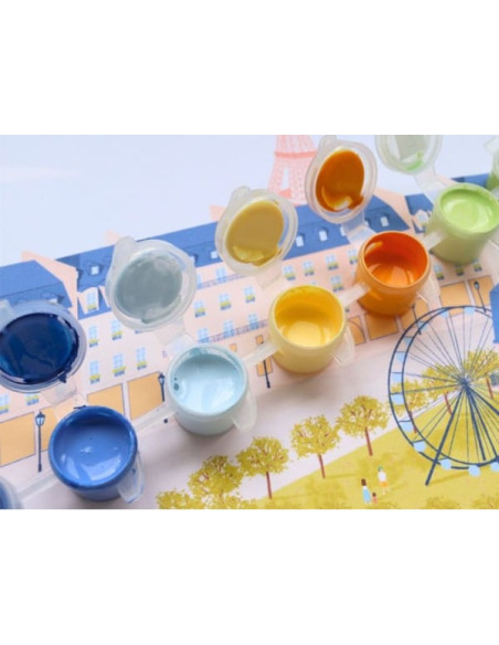 Coffret peinture au numéro - Un printemps à Paris par Mabel Sorrentino - La petite épicerie