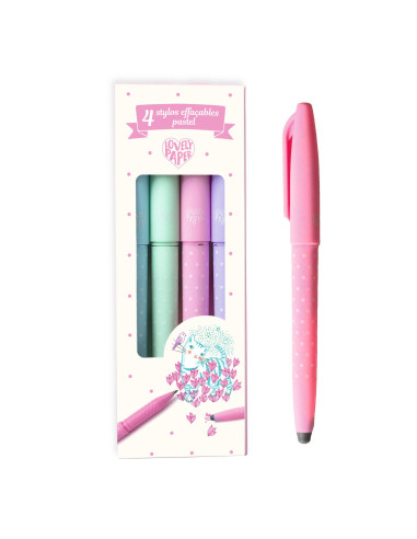 Stylos - 4 stylos effaçables pastel
