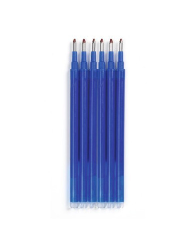 Stylos - set de 6 recharges bleues – pointe moyenne