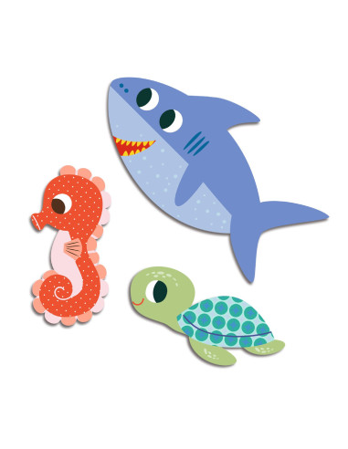 Grosses gommettes - animaux de la mer
