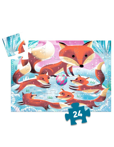 Puzzle silhouette - ginger petit renard - 24 pcs - djeco