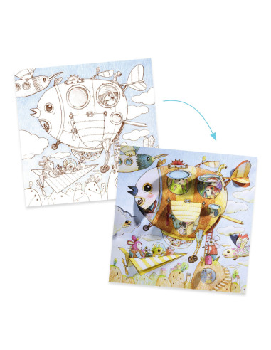 Coloriage surprise portes - le voyage de malo - djeco