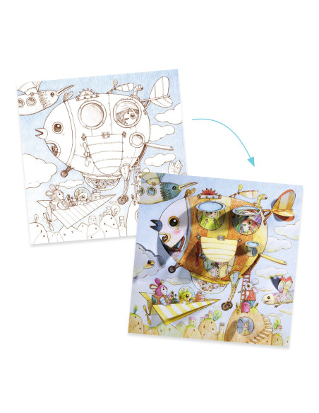 Coloriage surprise portes - le voyage de malo - djeco