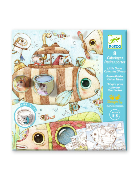 Coloriage surprise portes - le voyage de malo - djeco