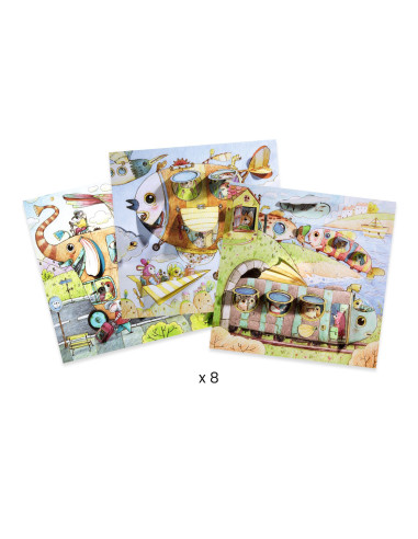 Coloriage surprise portes - le voyage de malo - djeco