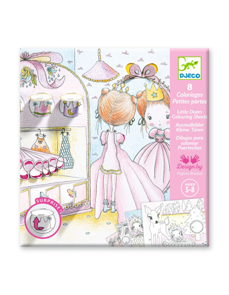 Coloriage surprise portes - les petites portes de pupi - djeco