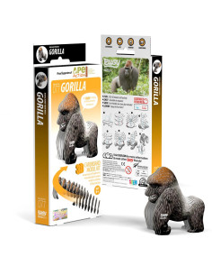 Eugy puzzle 3d - animal sauvage - gorille 2
