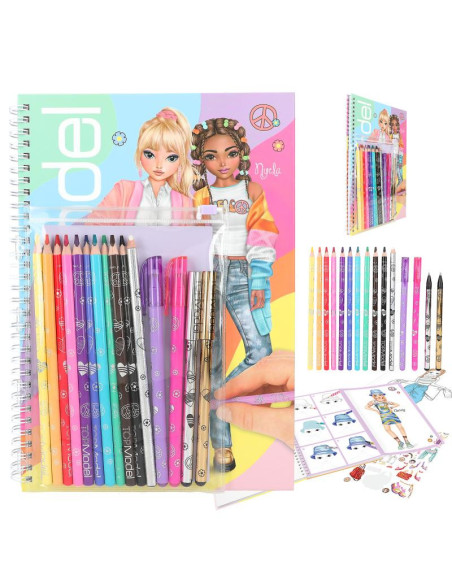 Topmodel album à colorier avec set crayons