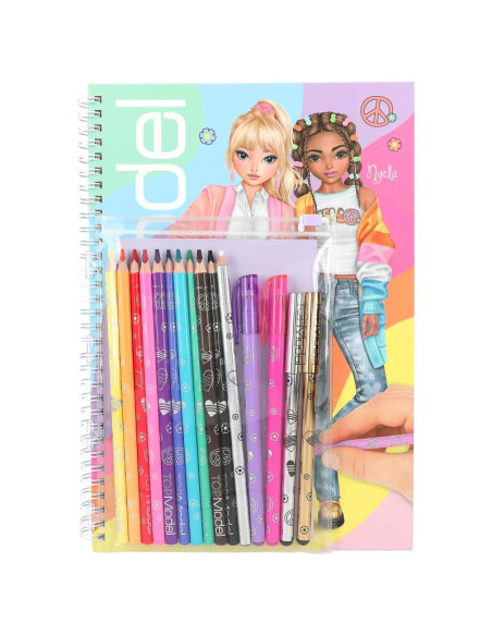 Topmodel album à colorier avec set crayons