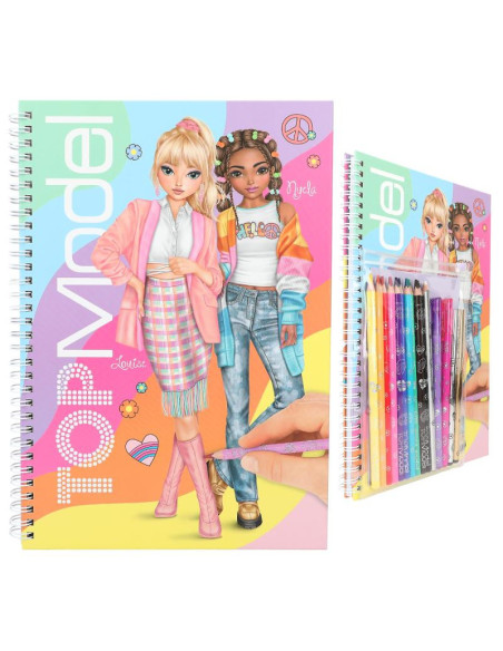 Topmodel album à colorier avec set crayons