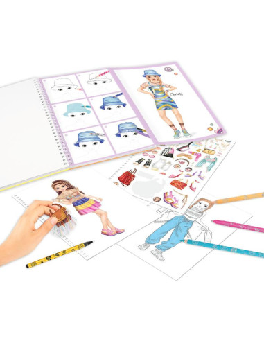 Topmodel album à colorier avec set crayons