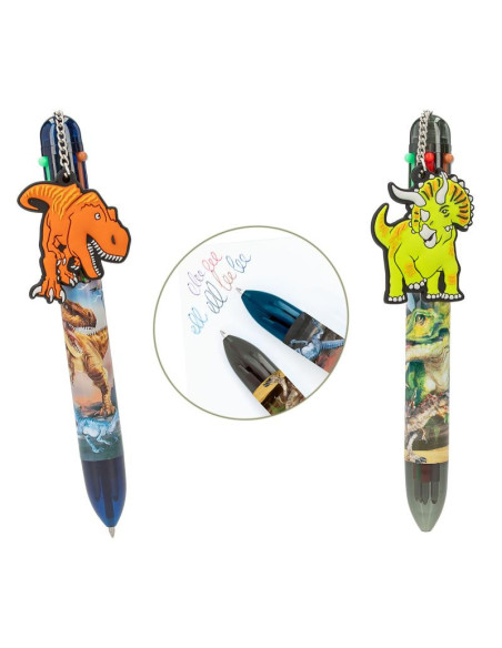 Dino World Stylo gel avec 6 couleurs