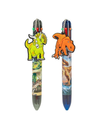 Dino World Stylo gel avec 6 couleurs