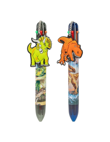 Dino World Stylo gel avec 6 couleurs