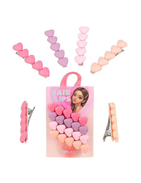Topmodel pinces à cheveux avec coeurs beauty et me