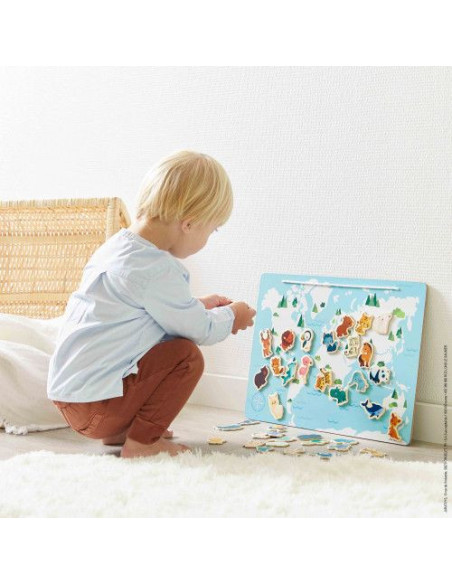 Carte Monde Magnétique Minikids - Janod