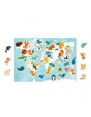 Carte Monde Magnétique Minikids - Janod