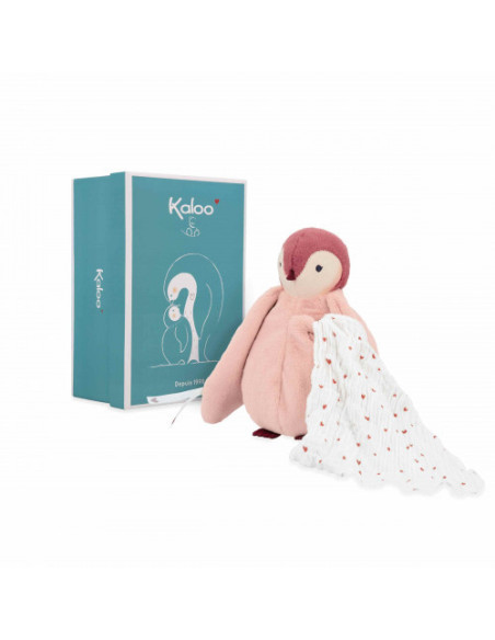 Peluche à bisous manchot rose - kaloo