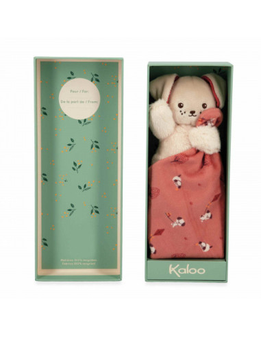 Doudou chien carré douceur brique - kaloo