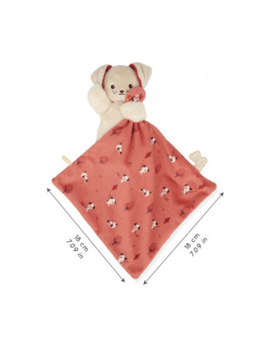 Doudou chien carré douceur brique - kaloo