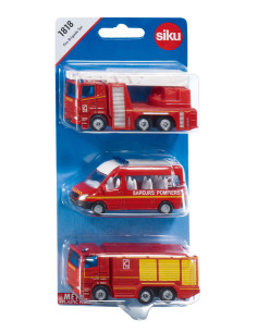 Set 3 véhicules Pompiers - version France
