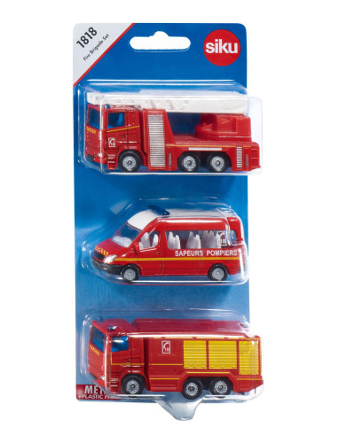 Set 3 véhicules Pompiers - version France
