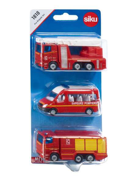 Set 3 véhicules Pompiers - version France