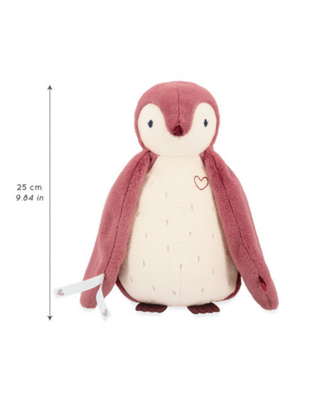 Peluche à bruits blancs manchot rose - kaloo