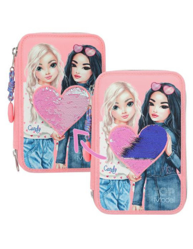 Topmodel trousse 3 compartiments avec paillettes réversibles