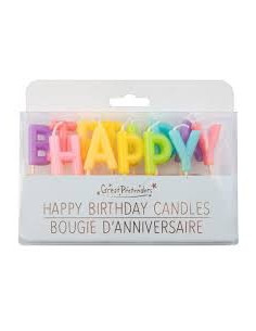 Bougies Happy Birthday Arc en ciel