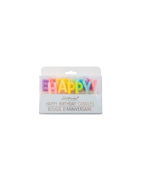Bougies Happy Birthday Arc en ciel