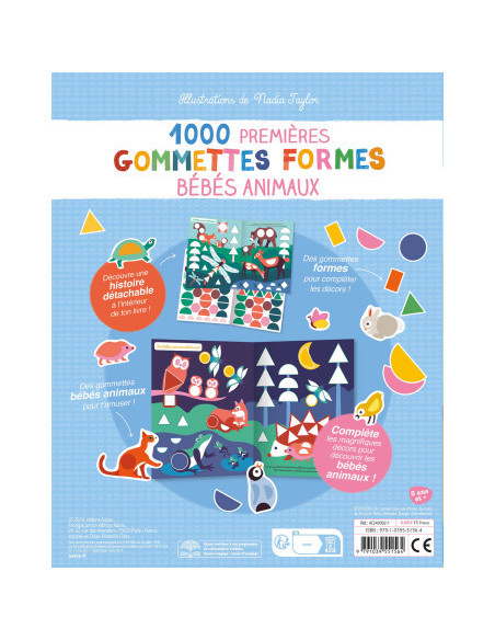 Mes tout premiers autocollants - 1000 premières gommettes formes bébés animaux
