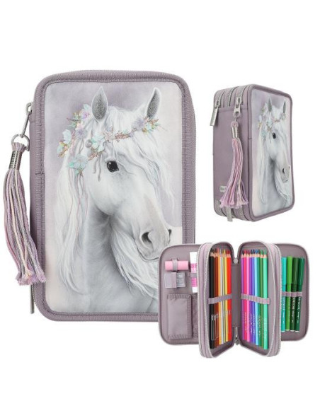 Miss melody trousse à 3 compartiments matelassée fantasy horses