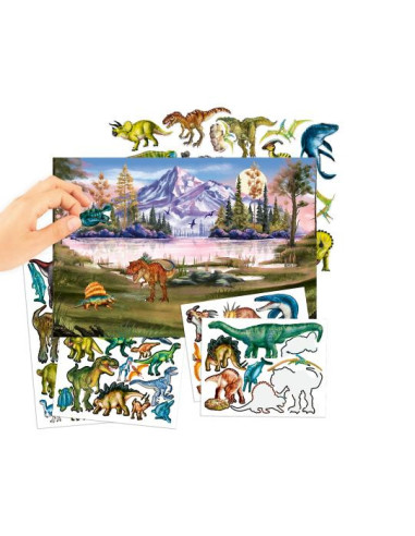 Dino World avec autocollants Puffy