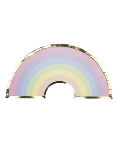 Assiettes arc en ciel pastel 28cm x 8