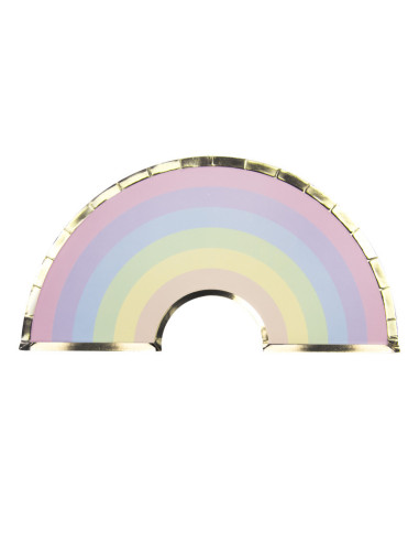 Assiettes arc en ciel pastel 28cm x 8