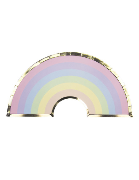 Assiettes arc en ciel pastel 28cm x 8
