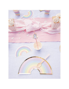 Assiettes arc en ciel pastel 28cm x 8 2