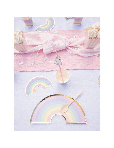 Assiettes arc en ciel pastel 28cm x 8