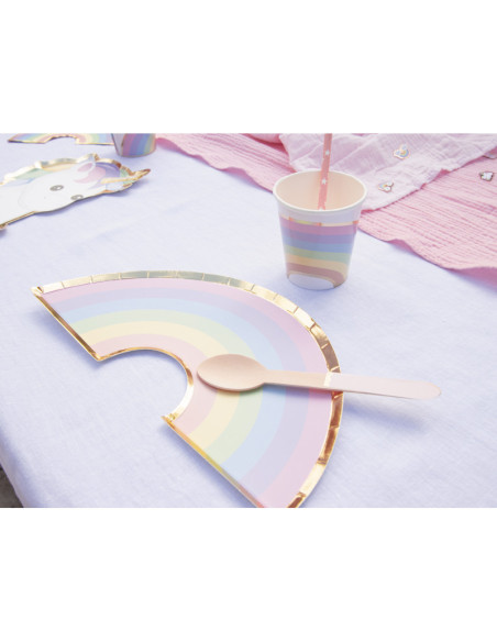 Assiettes arc en ciel pastel 28cm x 8