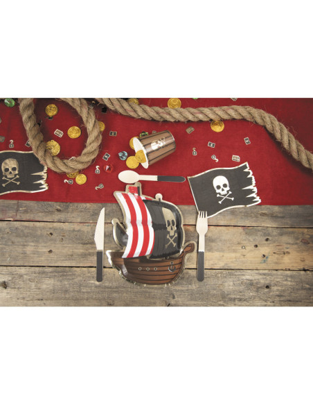 Assiettes bateau pirate 23cm x 8