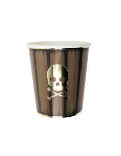 Gobelets 200ml tonneau pirate x 8