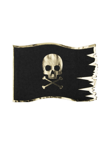 Serviettes 32 x 21cm drapeau de pirate x 16