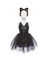 Robe de chat noir avec serre-tête, taille 3-4 ans