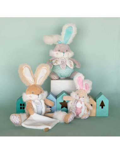 Doudou Pantin Blanc-Lapin de sucre